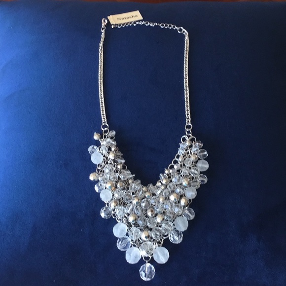 Silver Tone and White Necklace - Picture 4 of 4